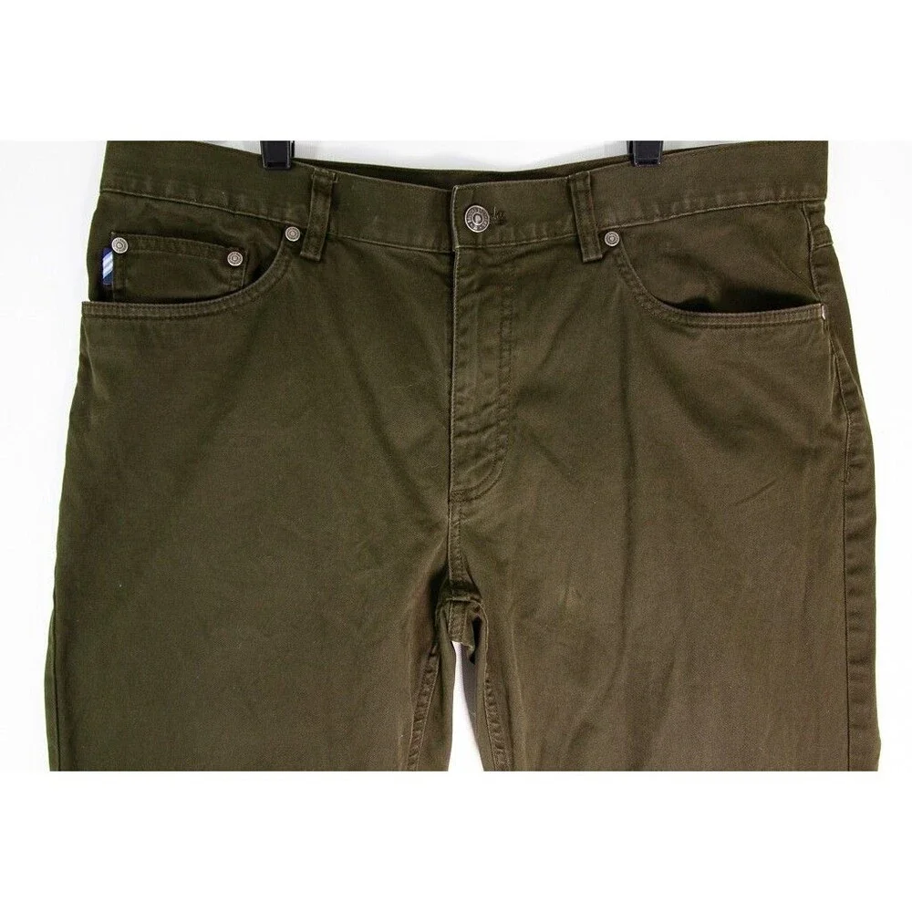 Brooks Brothers Casual Chino Pants Flat Front Pockets Men's Size 36 x 32 Green